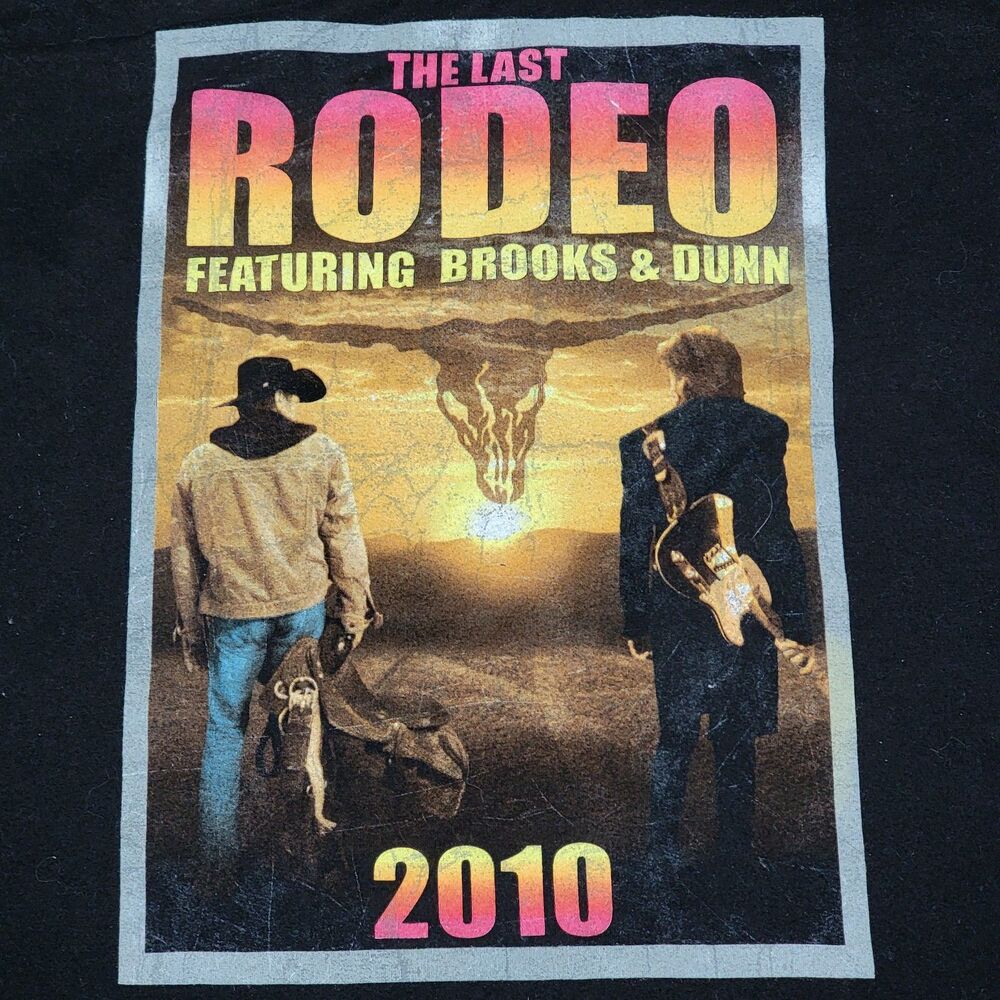Brooks & Dunn SS Black Unisex Tee "The Last Rodeo Tour 2010" - Size XXL